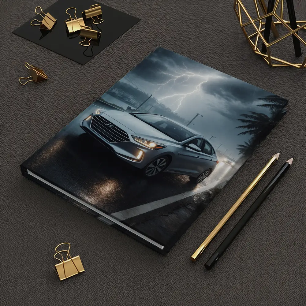 Hyundai Elantra Driving Through Stormy Night – Notebooks
