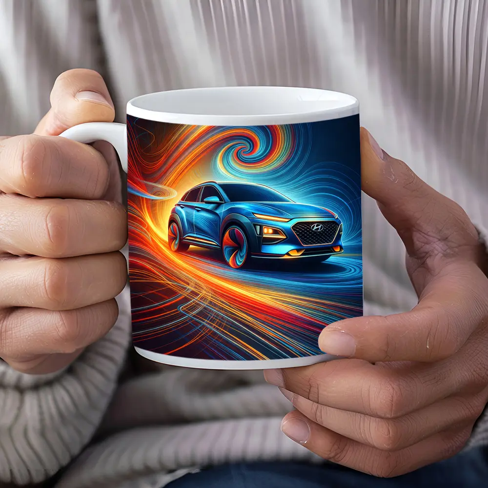 Hyundai Kona SUV Abstract Swirl Art – Mugs
