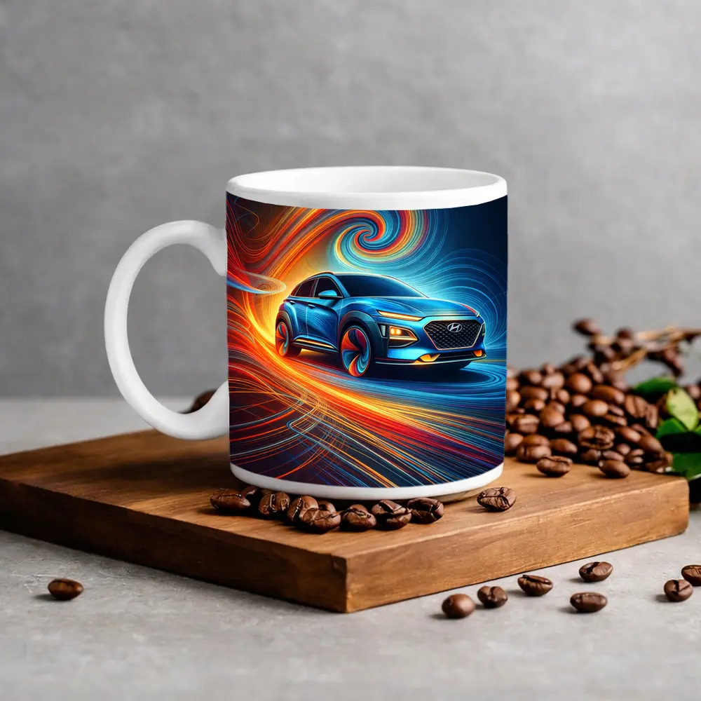 Hyundai Kona SUV Abstract Swirl Art – Mugs