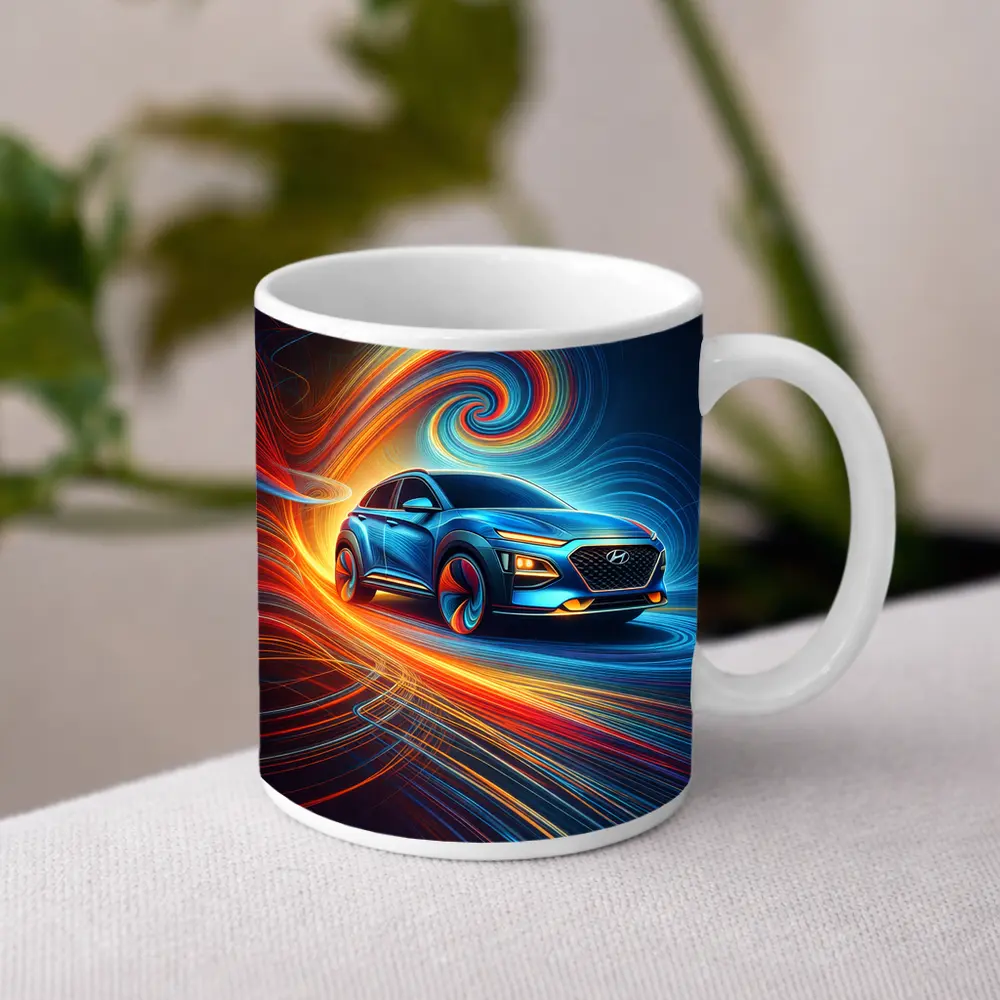 Hyundai Kona SUV Abstract Swirl Art – Mugs
