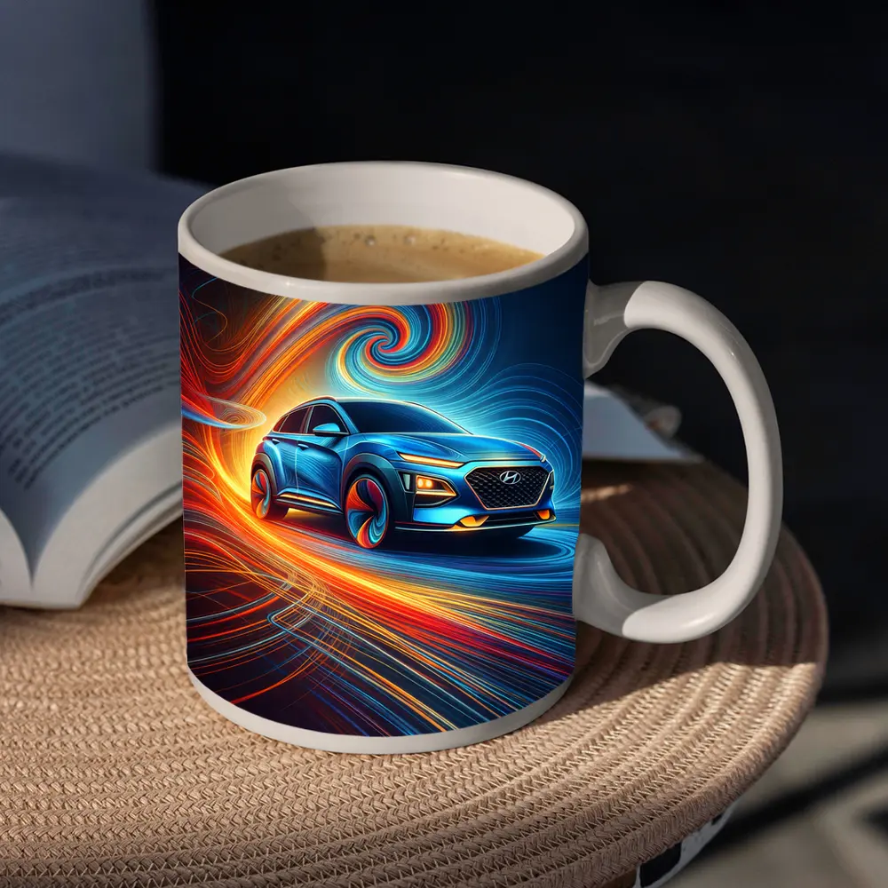 Hyundai Kona SUV Abstract Swirl Art – Mugs