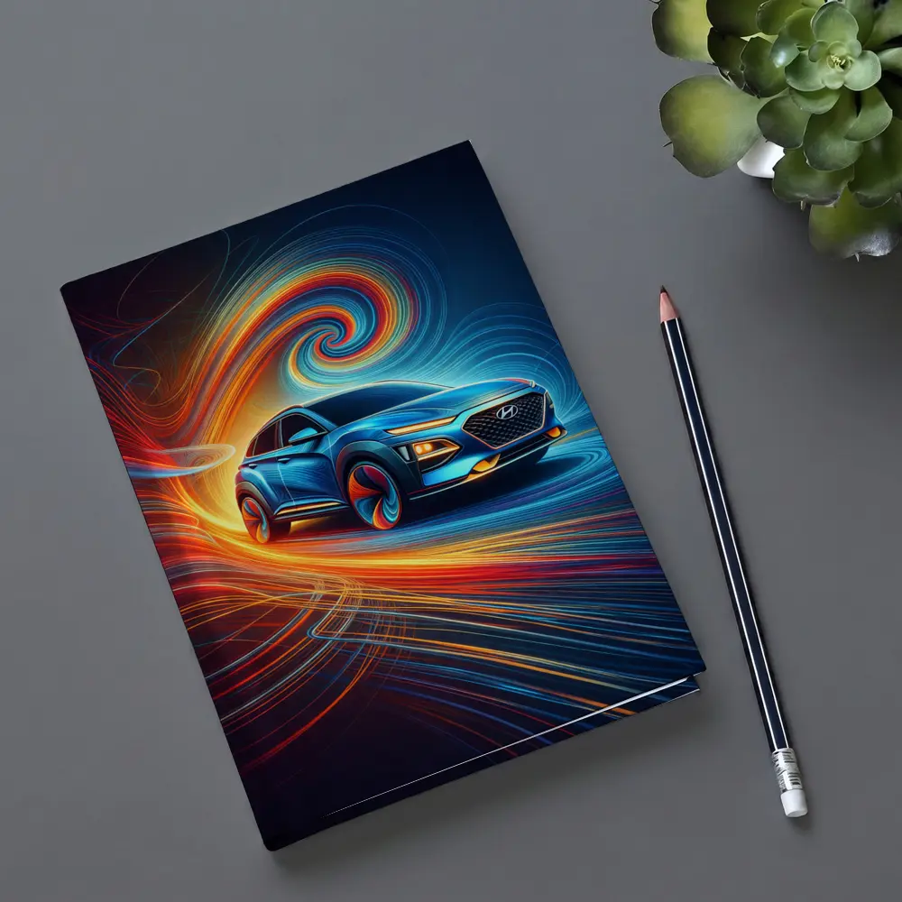 Hyundai Kona SUV Abstract Swirl Art – Notebooks