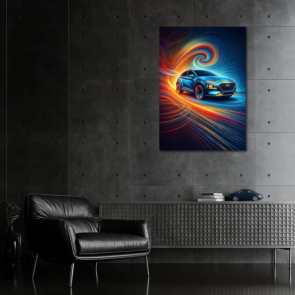 Hyundai Kona SUV Abstract Swirl Art – Wall Art