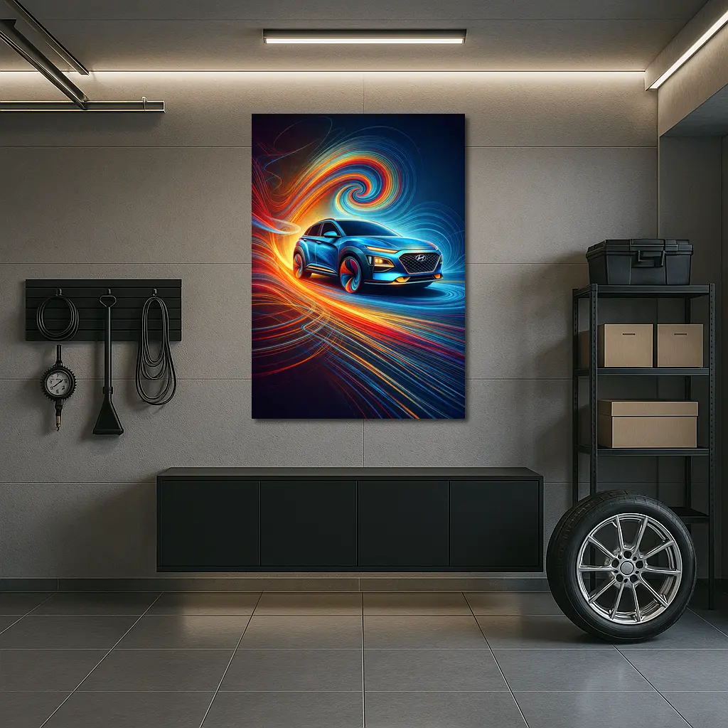 Hyundai Kona SUV Abstract Swirl Art – Wall Art
