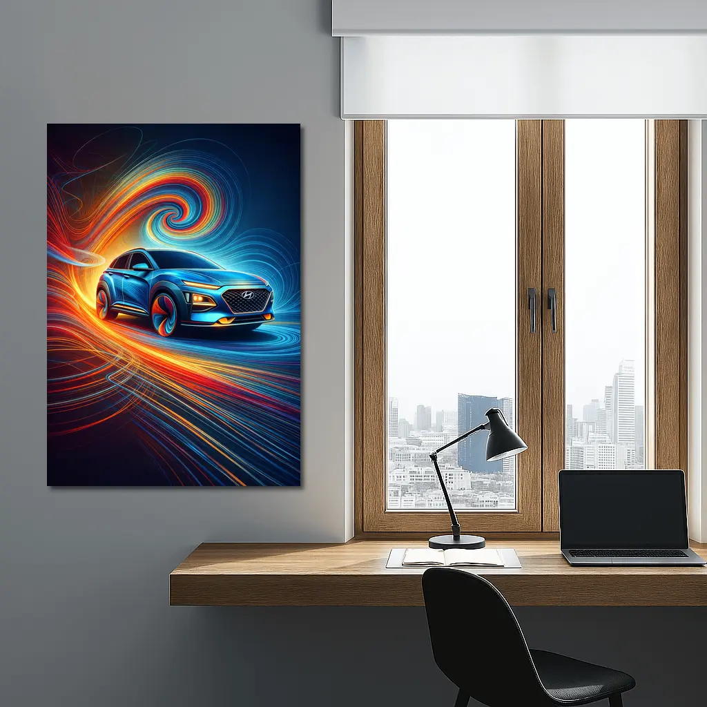 Hyundai Kona SUV Abstract Swirl Art – Wall Art