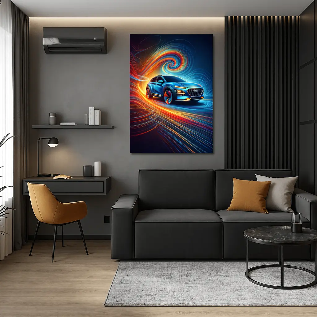 Hyundai Kona SUV Abstract Swirl Art – Wall Art