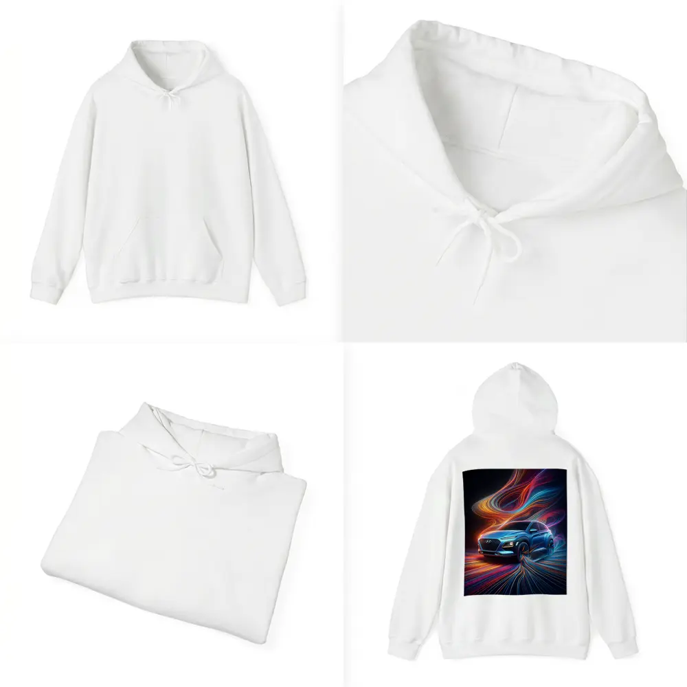 Hyundai Kona Neon Abstract Speed Art – Hoodies