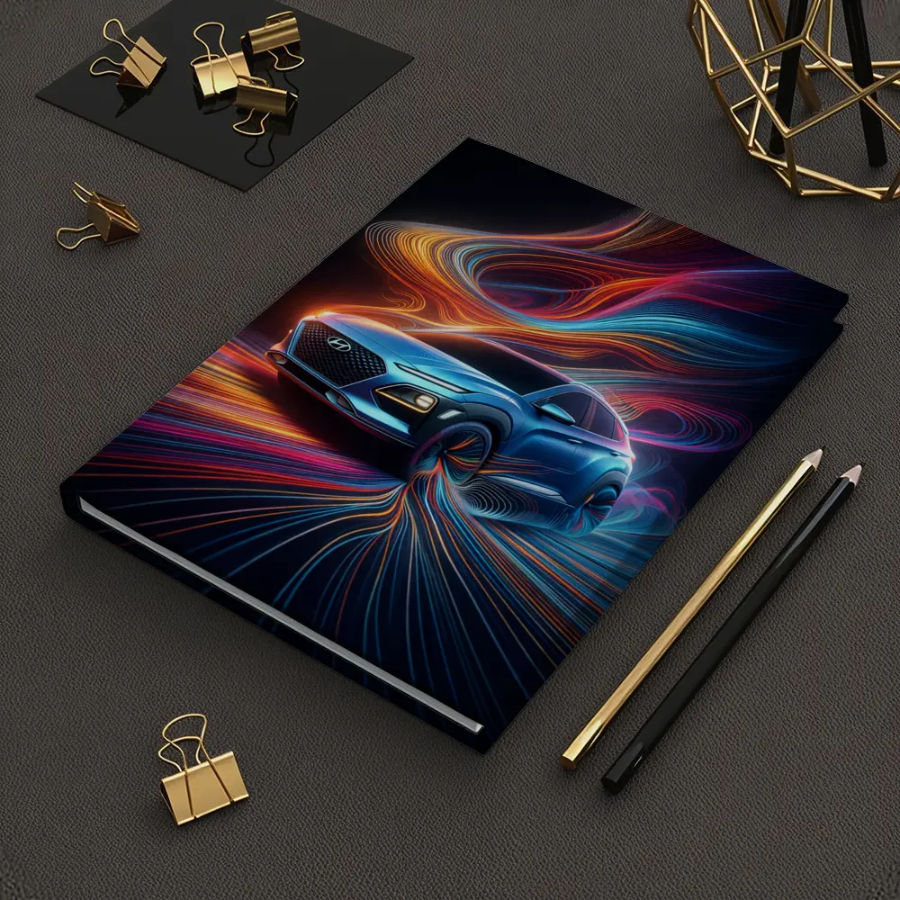 Hyundai Kona Neon Abstract Speed Art – Notebooks
