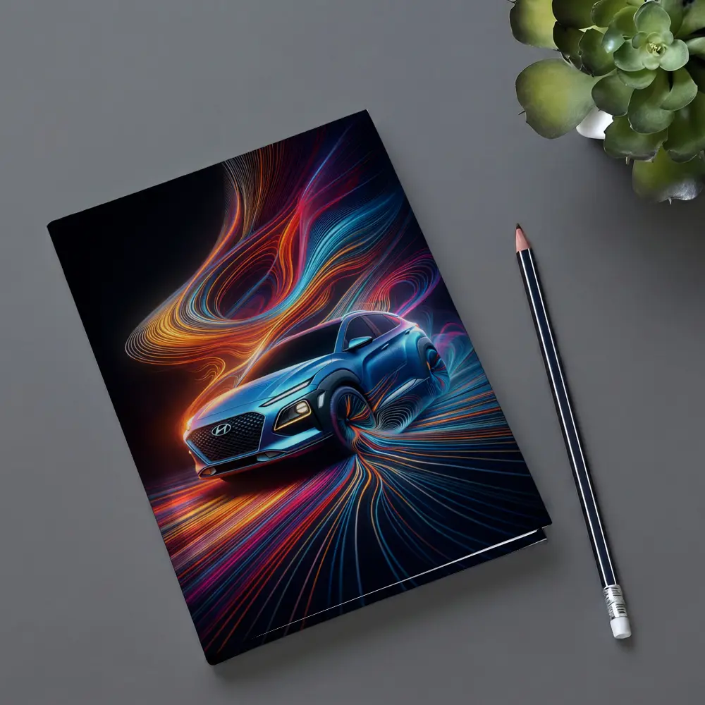 Hyundai Kona Neon Abstract Speed Art – Notebooks