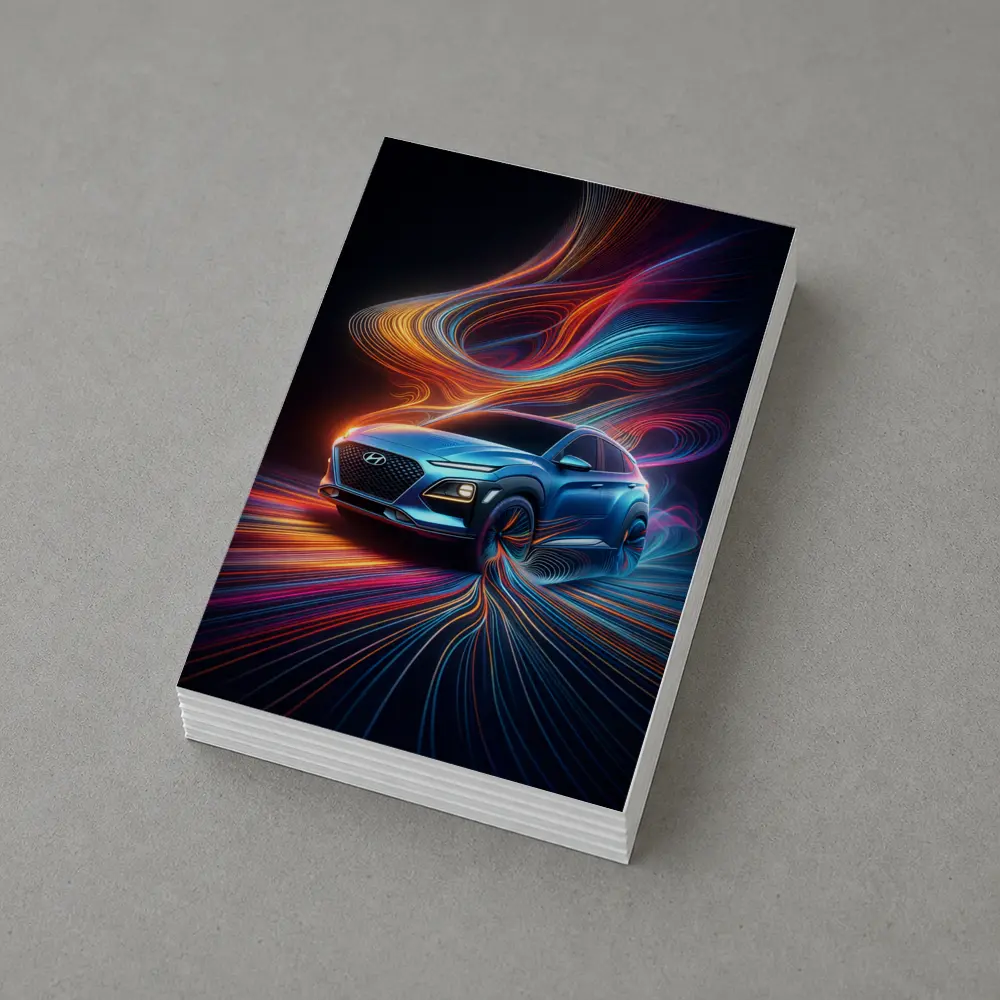 Hyundai Kona Neon Abstract Speed Art – Postcards