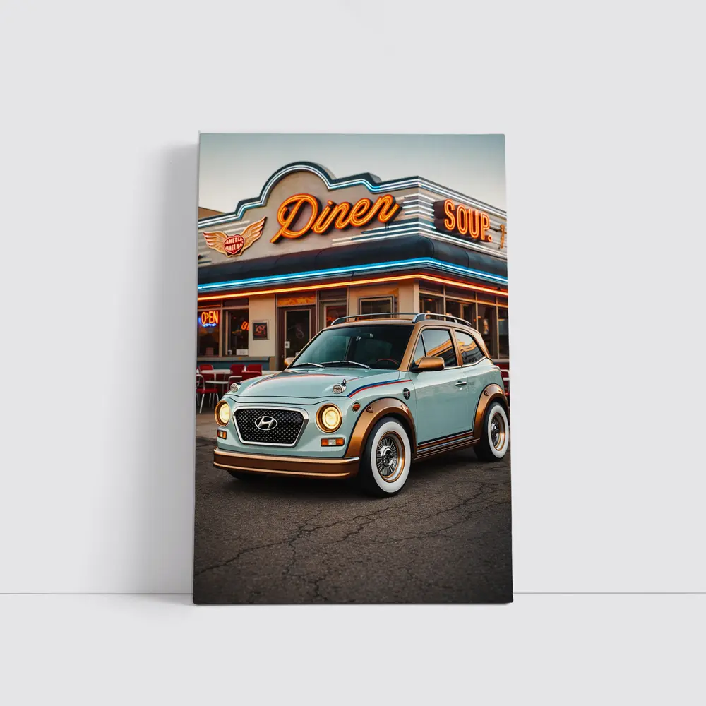Hyundai Kona Retro Style Classic Diner – Wall Art
