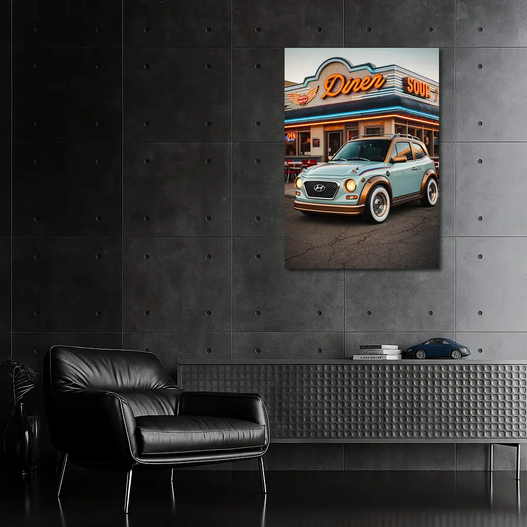 Hyundai Kona Retro Style Classic Diner – Wall Art