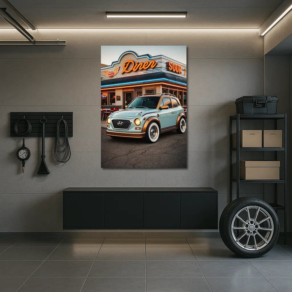 Hyundai Kona Retro Style Classic Diner – Wall Art
