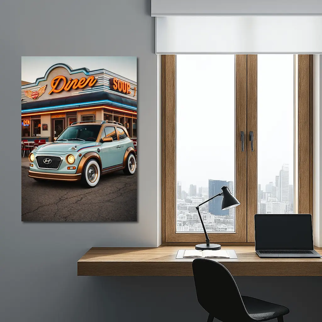 Hyundai Kona Retro Style Classic Diner – Wall Art