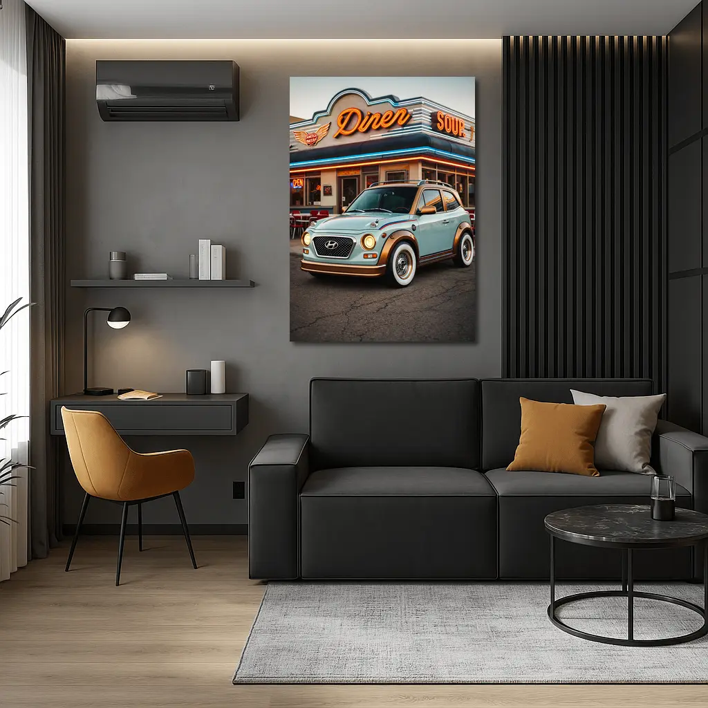Hyundai Kona Retro Style Classic Diner – Wall Art