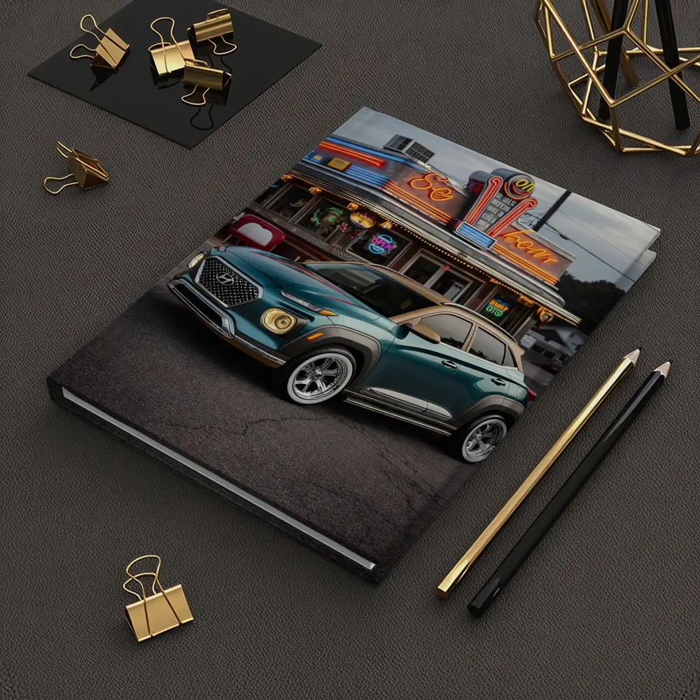 Hyundai Kona Parked Outside Retro Diner – Notebooks