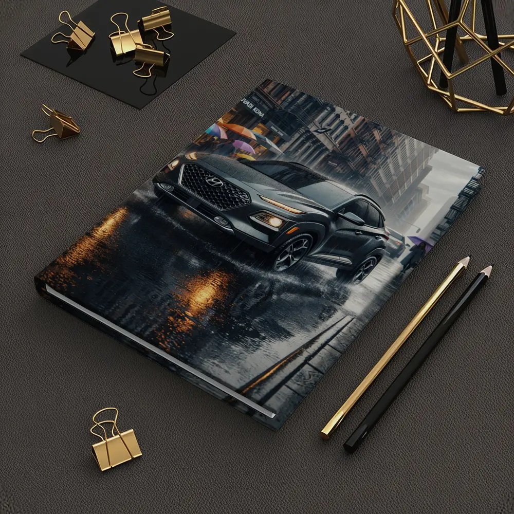 Hyundai Kona Rainy City Street Scene – Notebooks