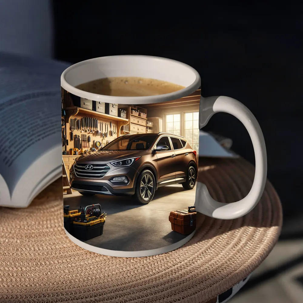 Hyundai Santa Fe SUV In Garage – Mugs