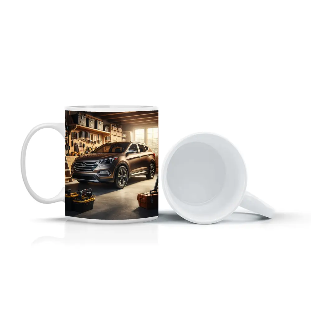 Hyundai Santa Fe SUV In Garage – Mugs