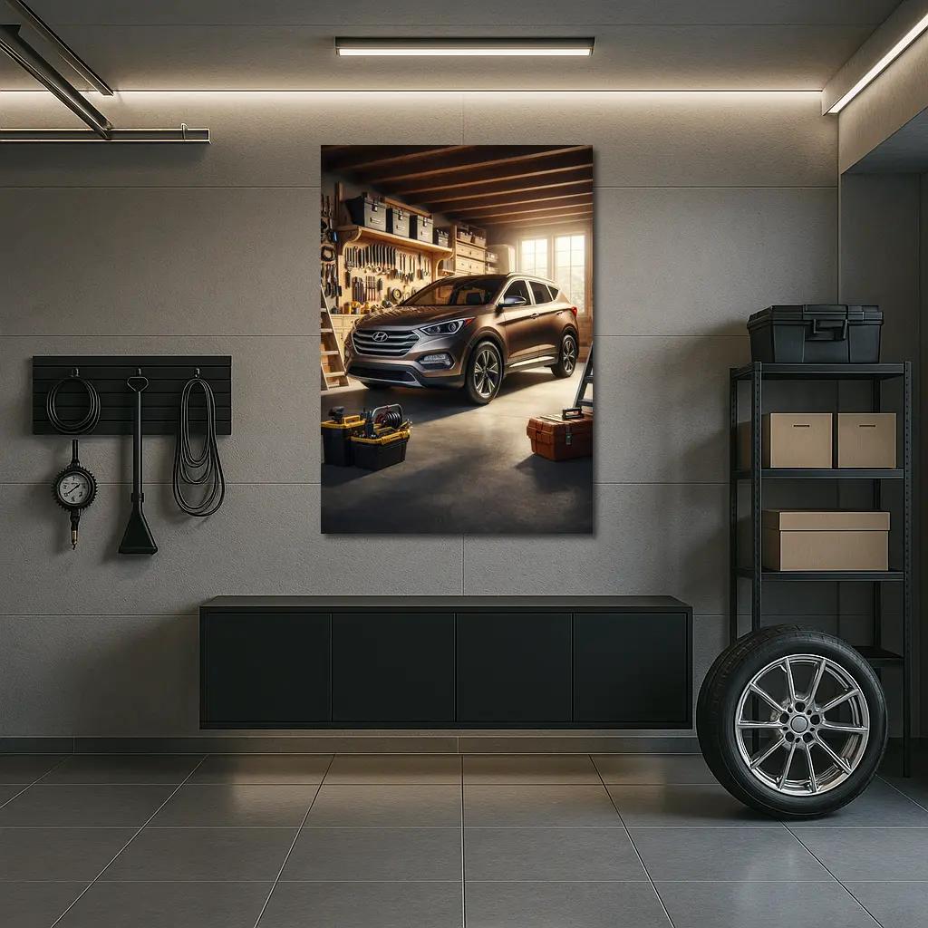 Hyundai Santa Fe SUV In Garage – Wall Art