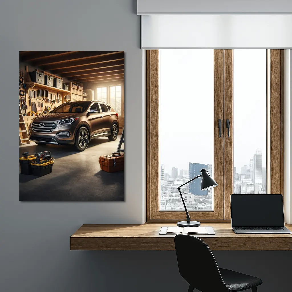 Hyundai Santa Fe SUV In Garage – Wall Art