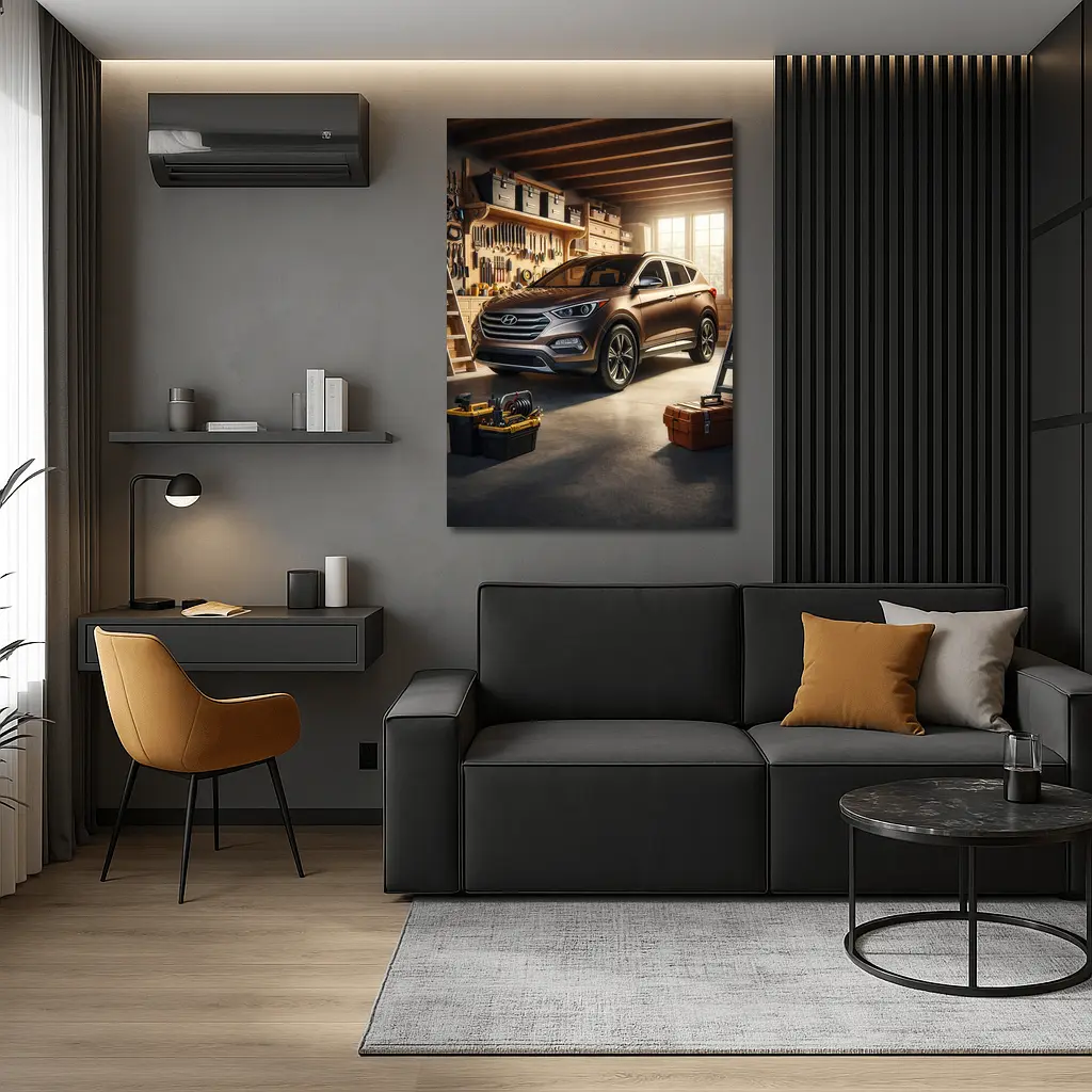Hyundai Santa Fe SUV In Garage – Wall Art