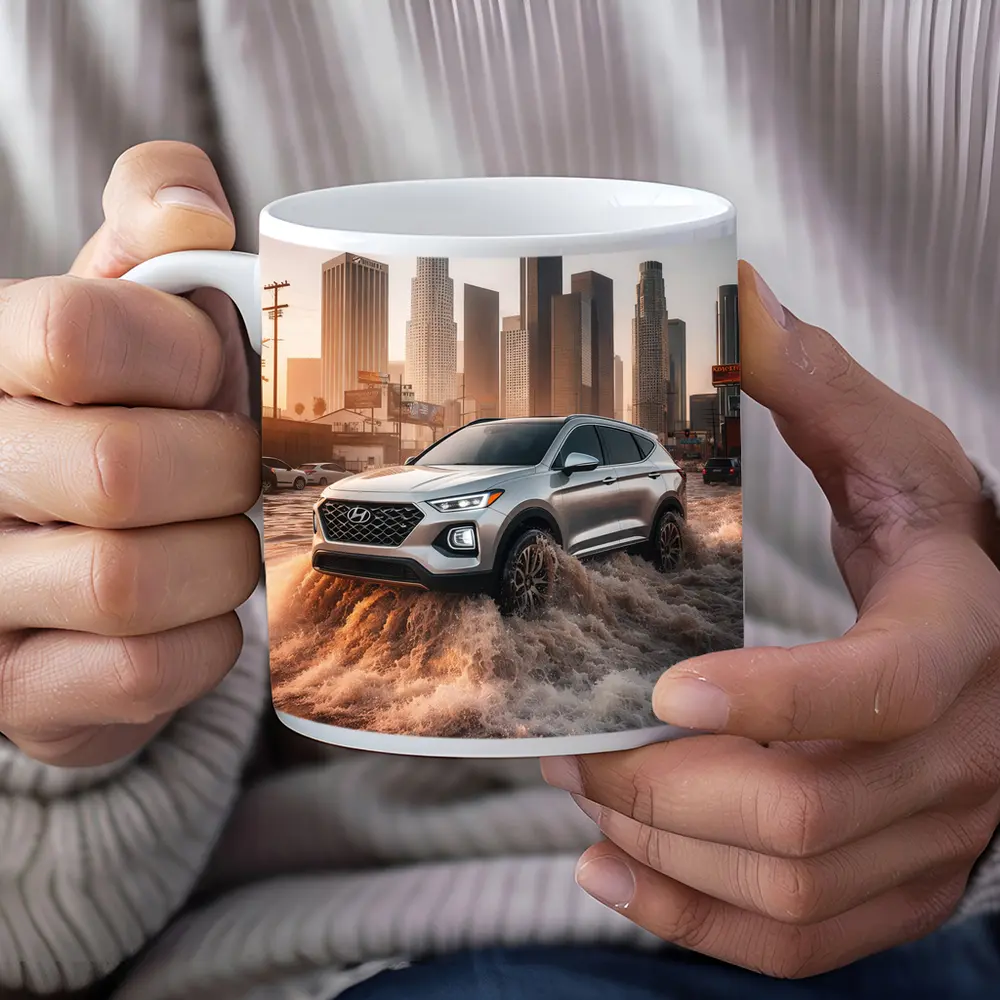 Hyundai Santa Fe Driving Flooded Los Angeles Streets – Mugs