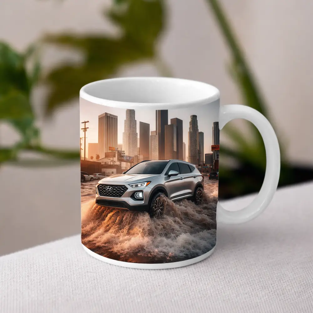 Hyundai Santa Fe Driving Flooded Los Angeles Streets – Mugs