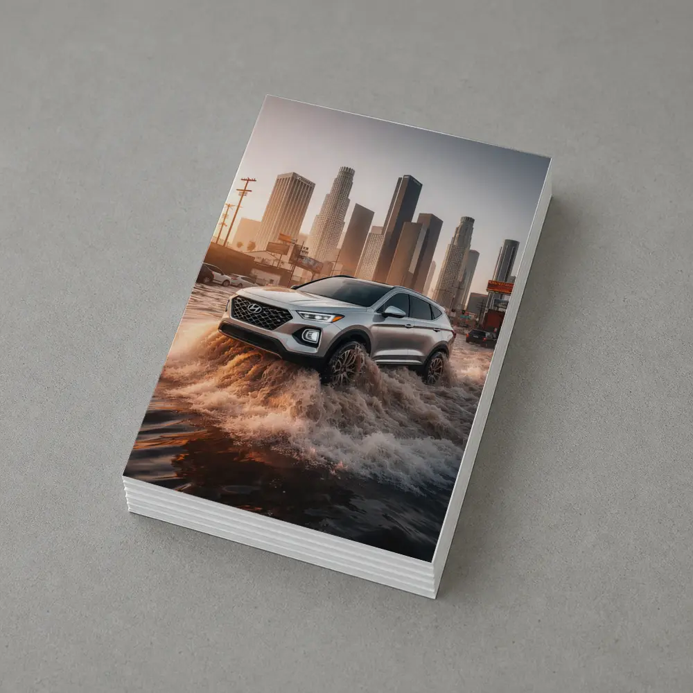 Hyundai Santa Fe Driving Flooded Los Angeles Streets – Postcards
