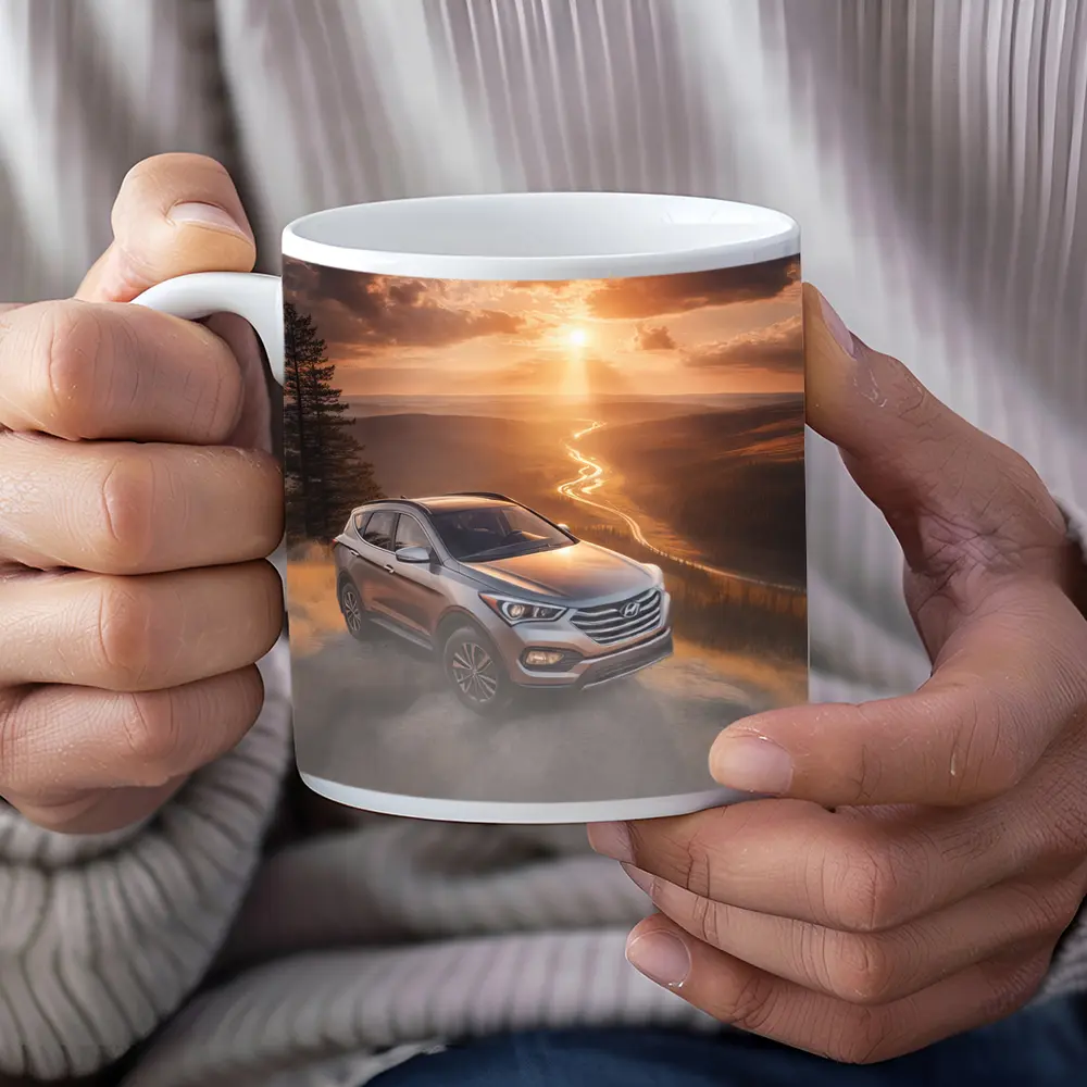 Hyundai Santa Fe Golden Sunset Landscape – Mugs