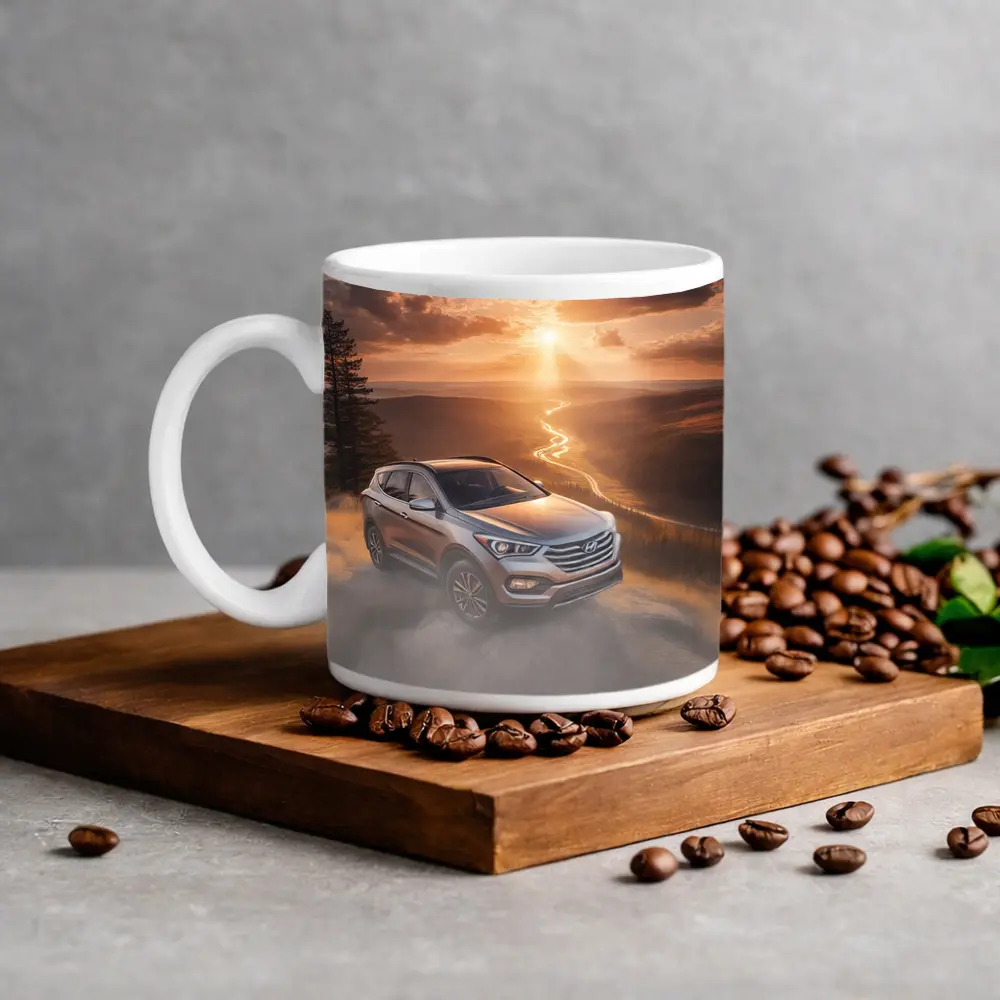 Hyundai Santa Fe Golden Sunset Landscape – Mugs