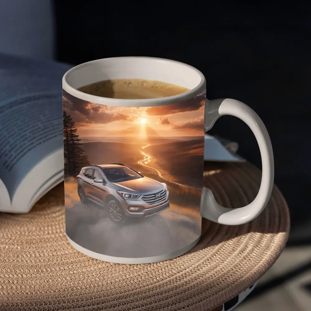 Hyundai Santa Fe Golden Sunset Landscape – Mugs