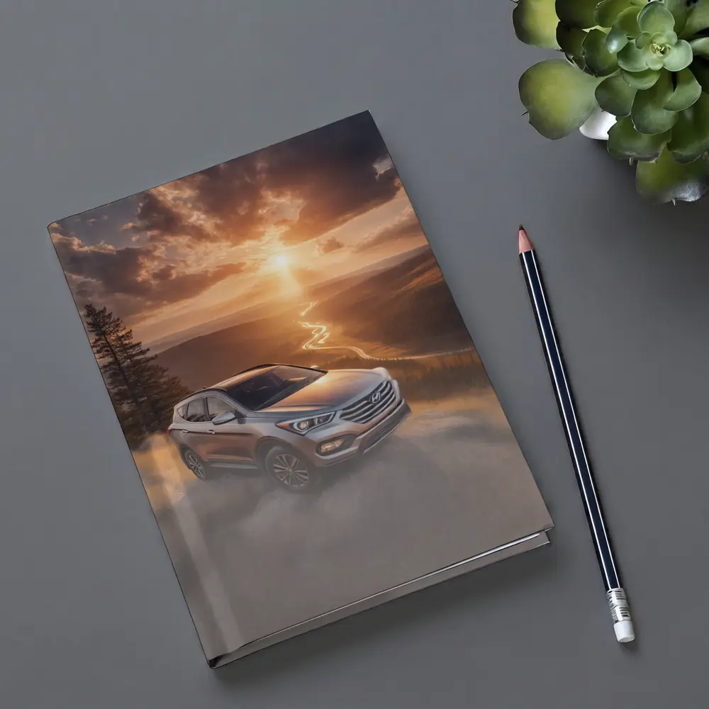 Hyundai Santa Fe Golden Sunset Landscape – Notebooks