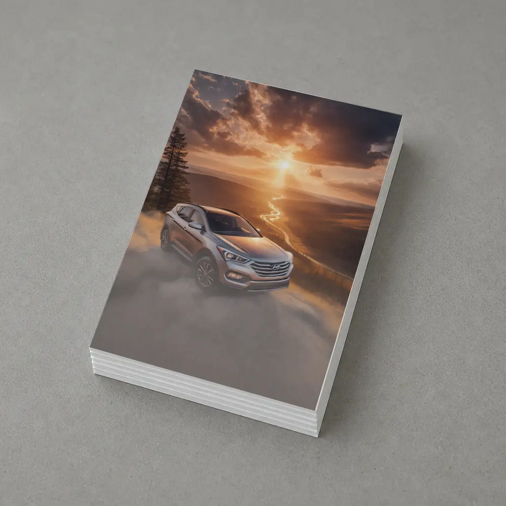 Hyundai Santa Fe Golden Sunset Landscape – Postcards