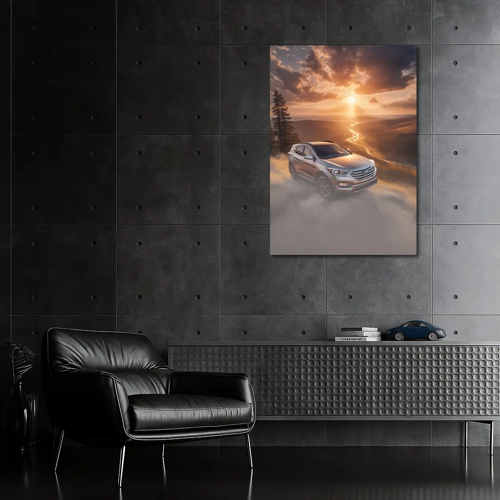 Hyundai Santa Fe Golden Sunset Landscape – Wall Art