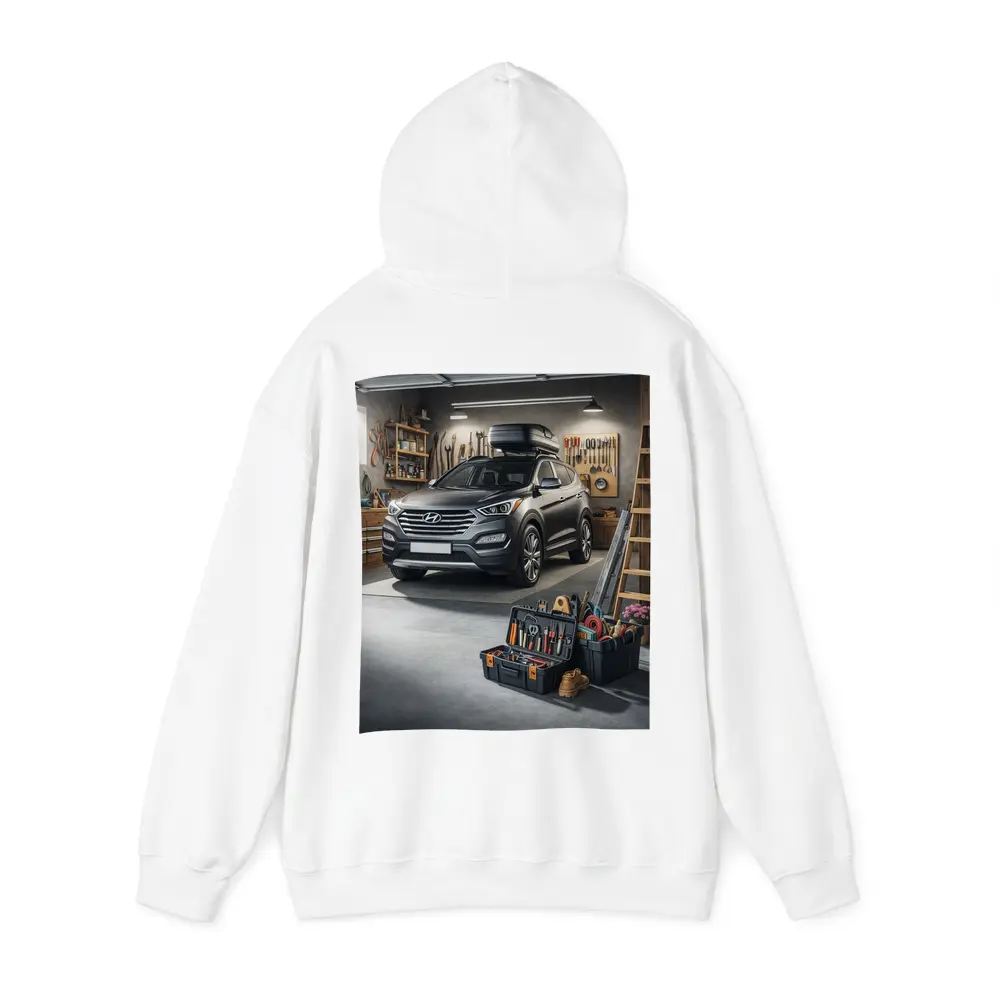 Hyundai Santa Fe SUV in Workshop Garage – Hoodies