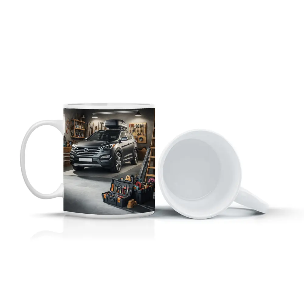 Hyundai Santa Fe SUV in Workshop Garage – Mugs