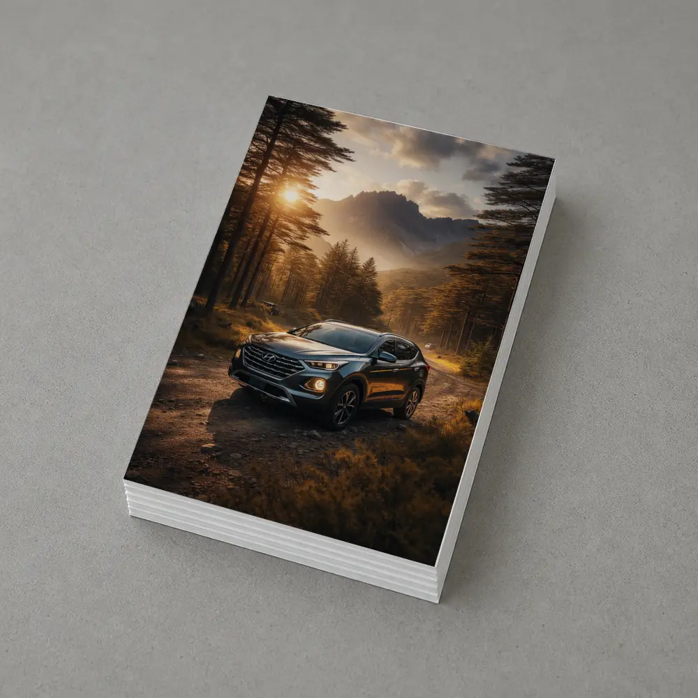 Hyundai Santa Fe Forest Mountain Sunset Drive – Postcards