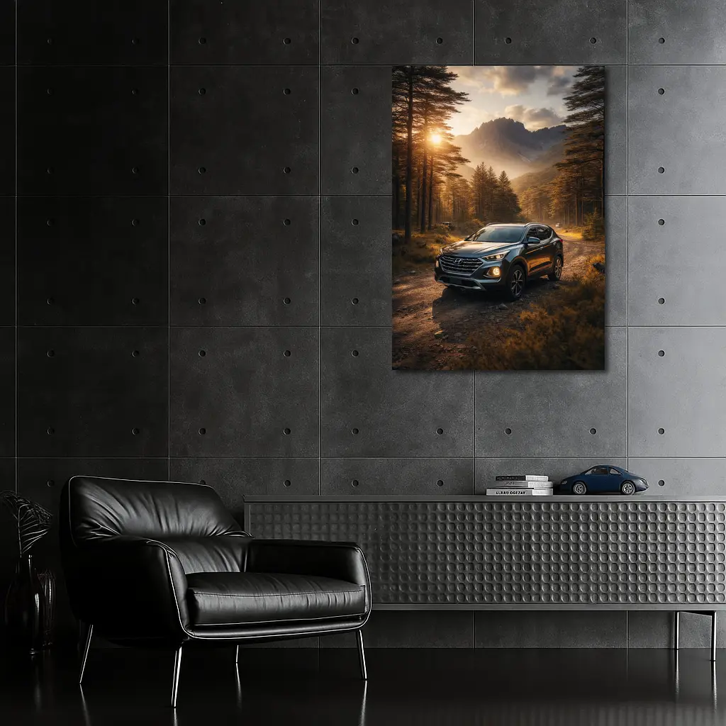Hyundai Santa Fe Forest Mountain Sunset Drive – Wall Art