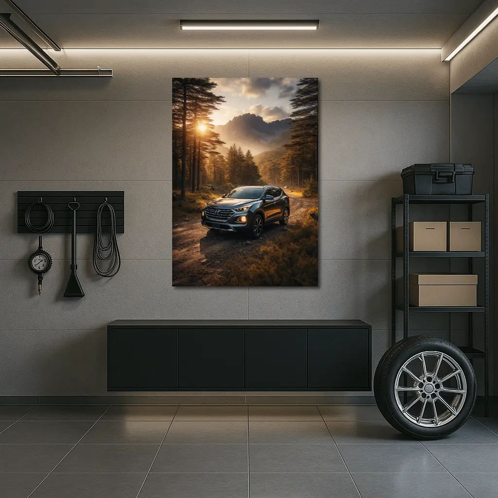 Hyundai Santa Fe Forest Mountain Sunset Drive – Wall Art