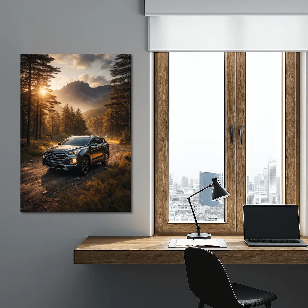 Hyundai Santa Fe Forest Mountain Sunset Drive – Wall Art