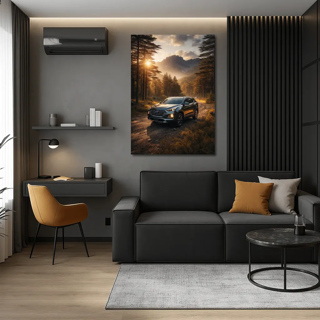 Hyundai Santa Fe Forest Mountain Sunset Drive – Wall Art