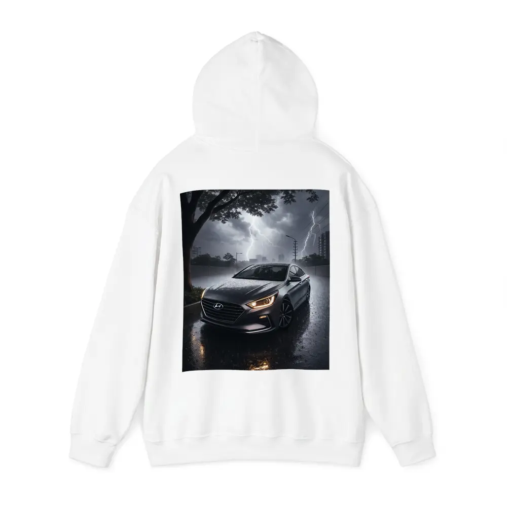 Hyundai Sonata In Dramatic Thunderstorm Rain – Hoodies