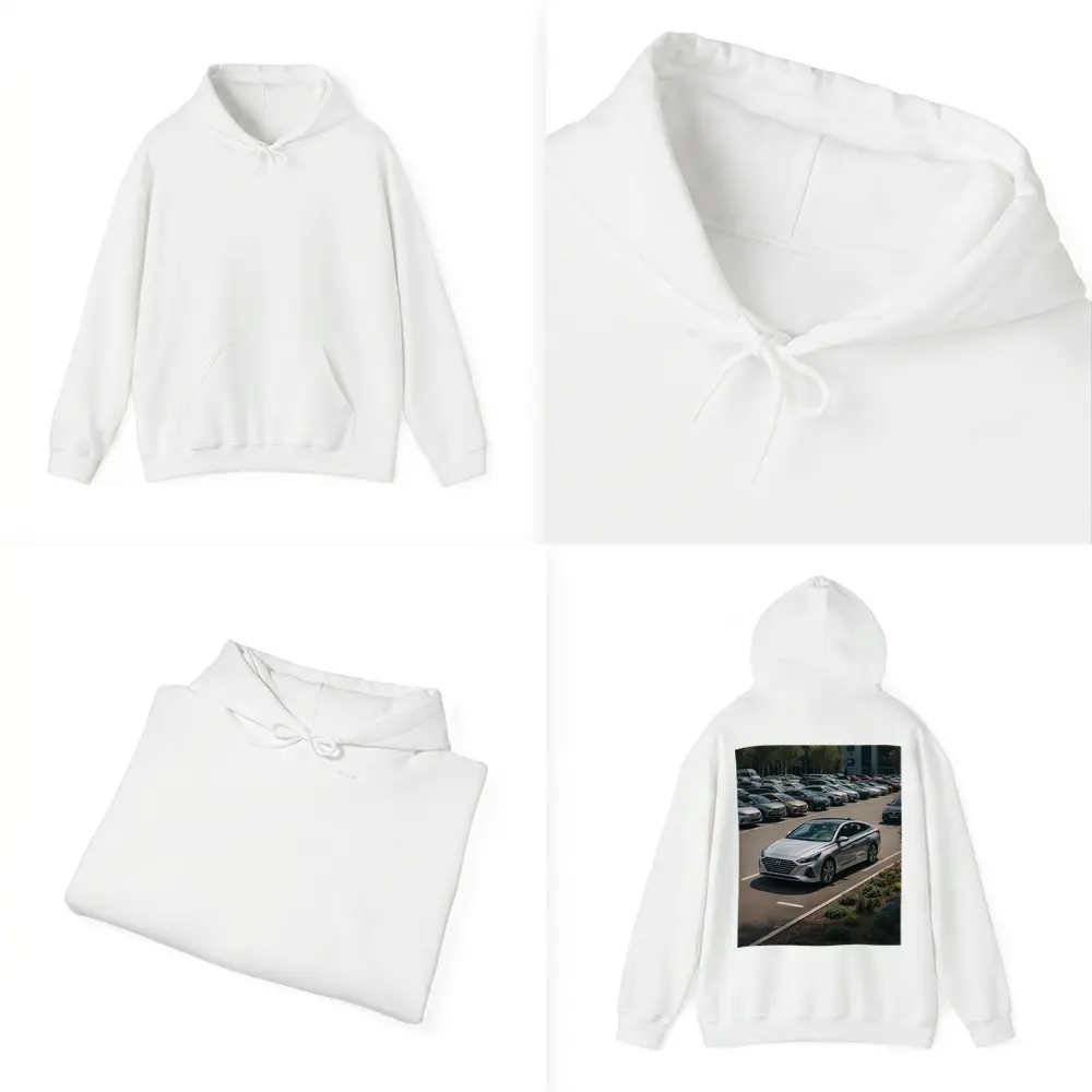 Hyundai Sonata Silver Sedan Parking Lot – Hoodies