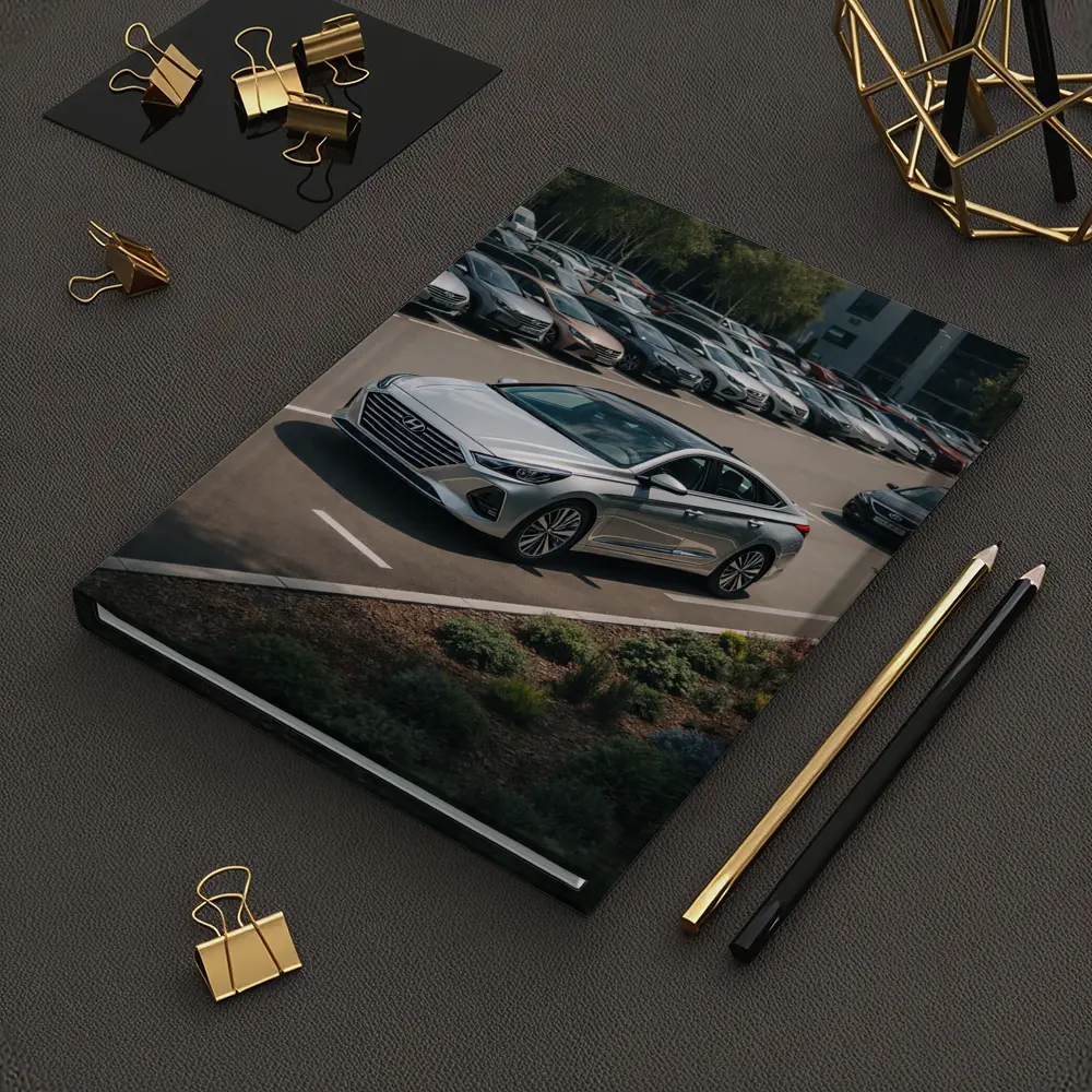 Hyundai Sonata Silver Sedan Parking Lot – Notebooks