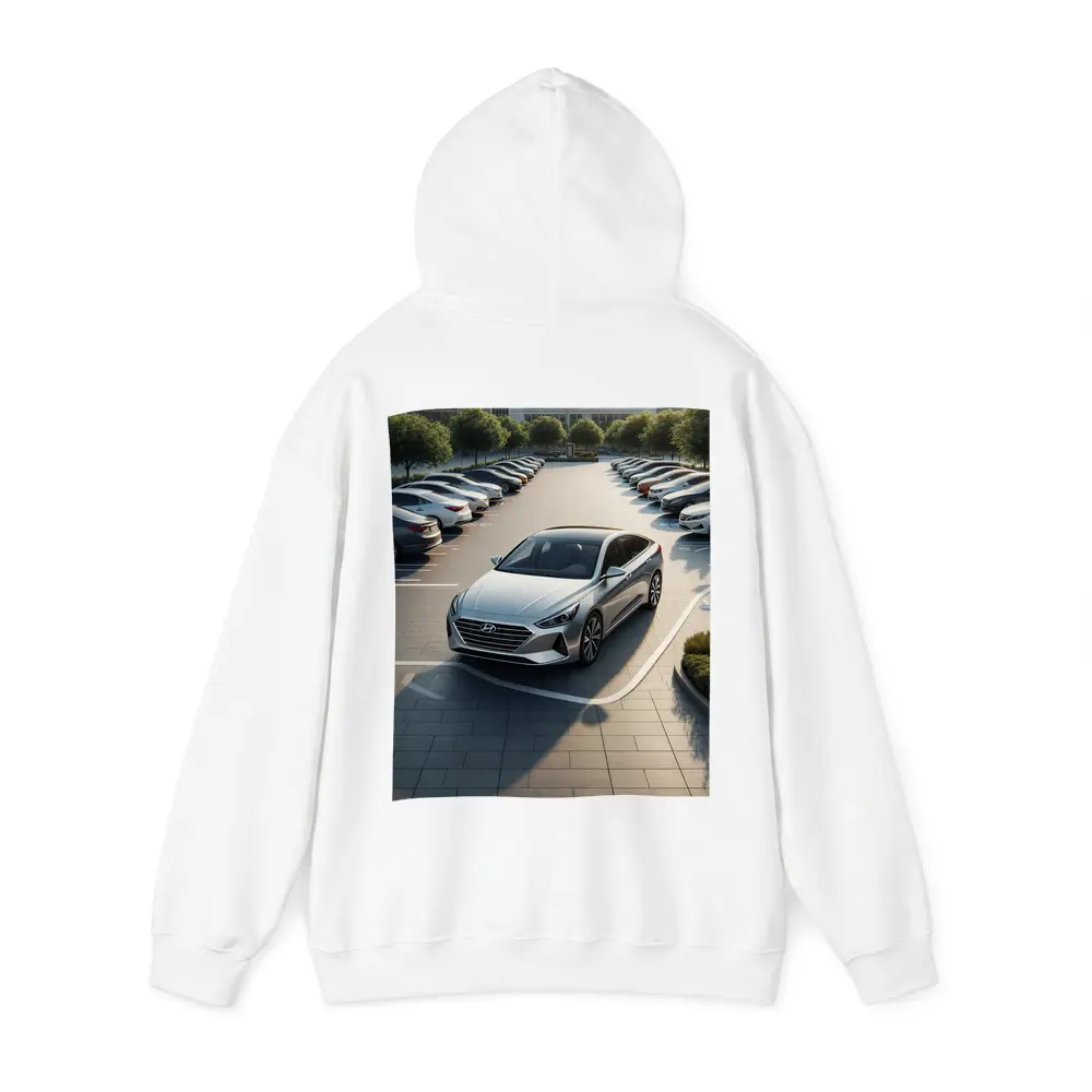 Hyundai Sonata Silver Sedan Parking Lot – Hoodies