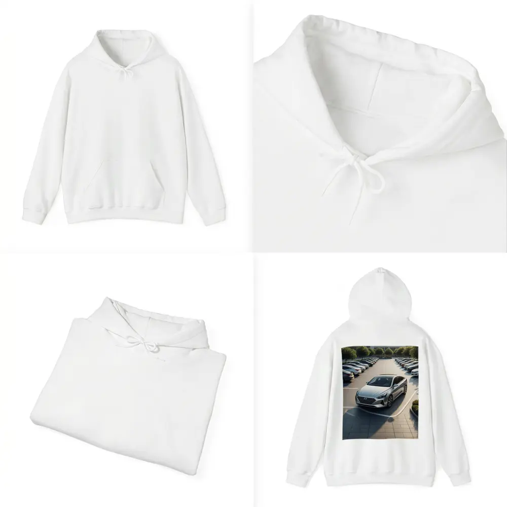 Hyundai Sonata Silver Sedan Parking Lot – Hoodies