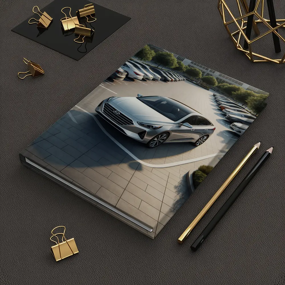 Hyundai Sonata Silver Sedan Parking Lot – Notebooks
