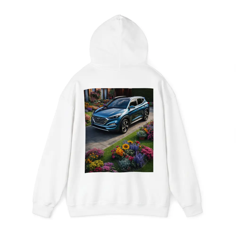 Hyundai Tucson Blue SUV Garden Driveway – Hoodies