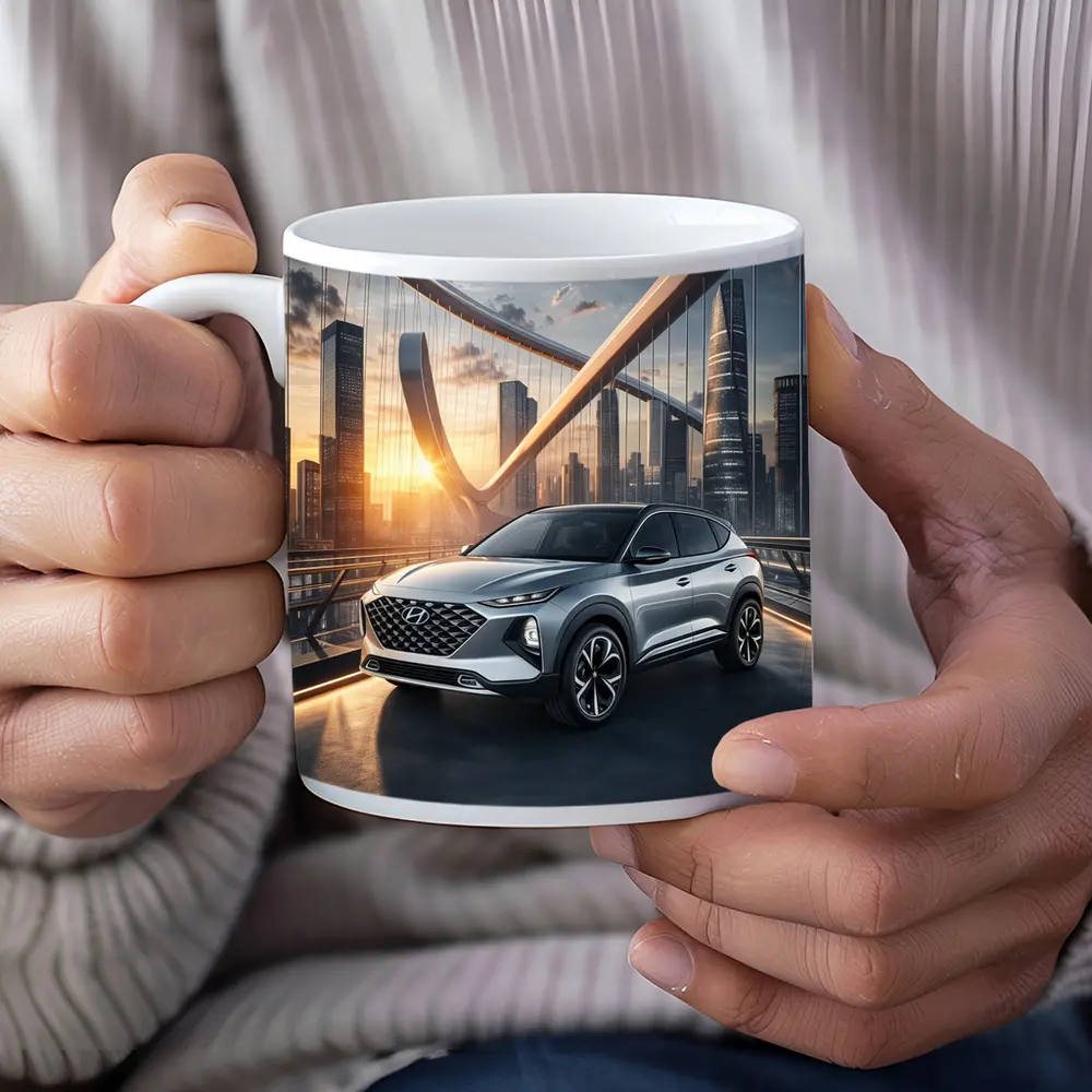Hyundai Venue SUV City Bridge Sunset – Mugs